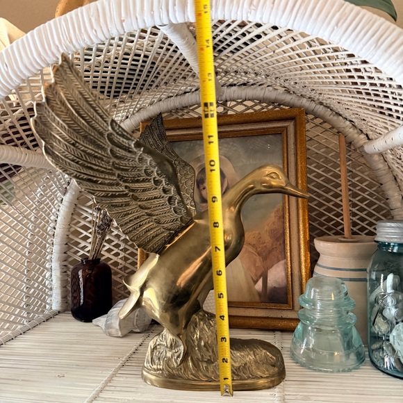 Vintage Large Brass Flying Duck Figurine - Picture 9 of 12